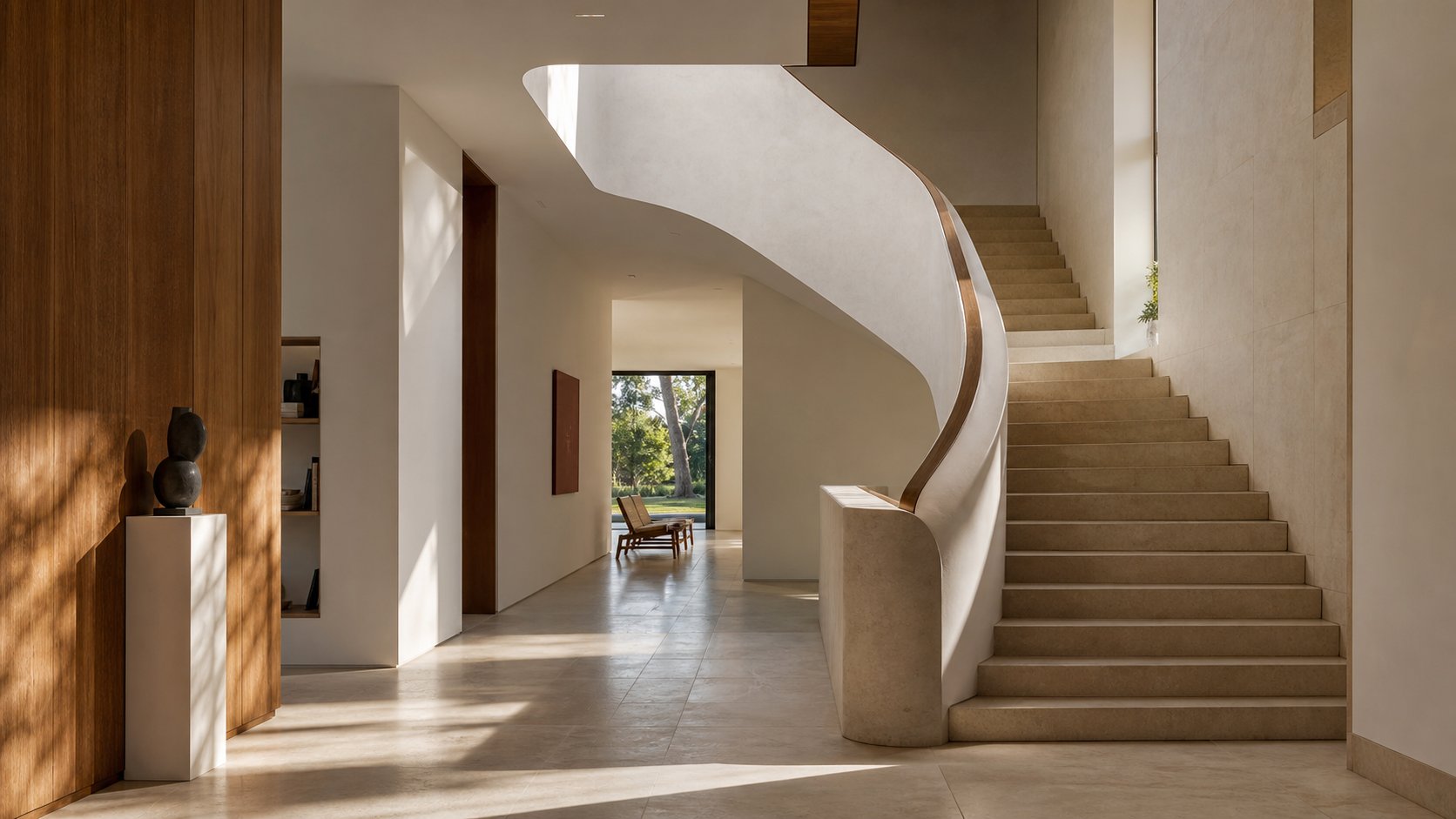 Luminous modern interior illustrating material, light, and spatial clarity