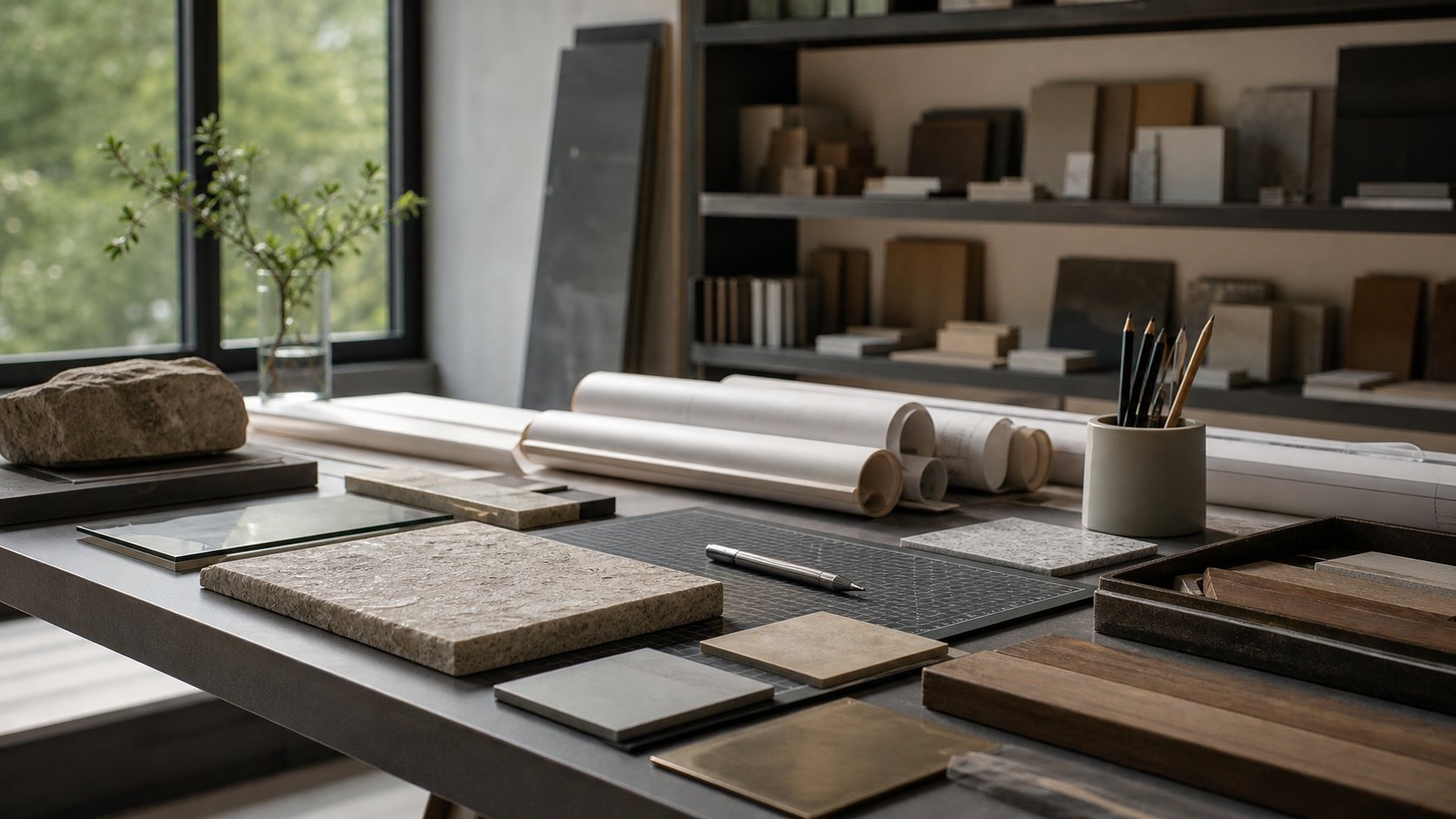 Organized architecture material library illustrating thoughtful practice