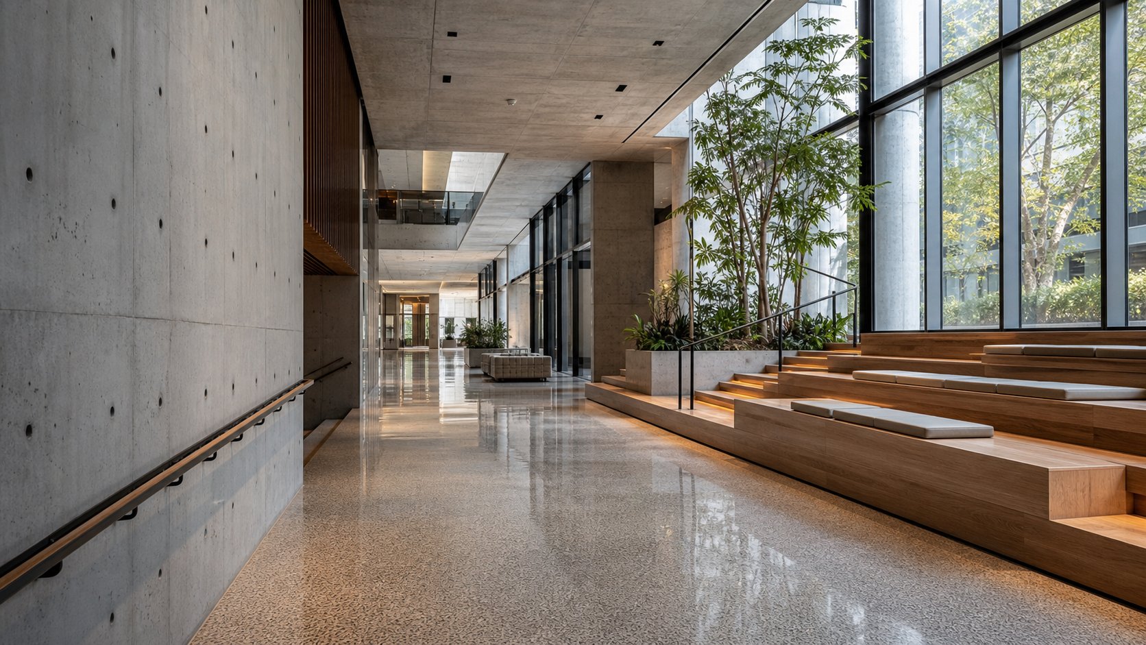 Durable contemporary public interior illustrating clarity and endurance
